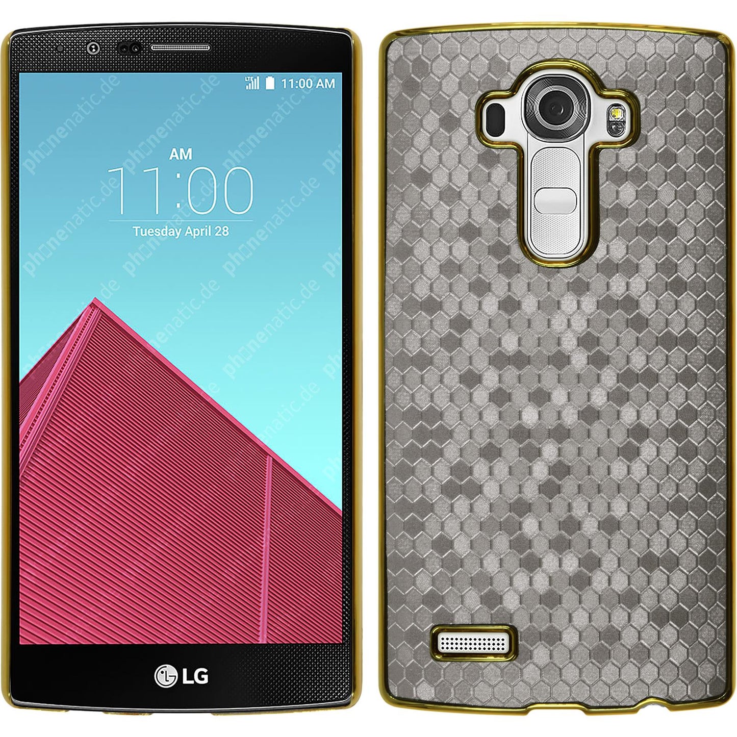 Hardcase für LG G4 Hexagon silber