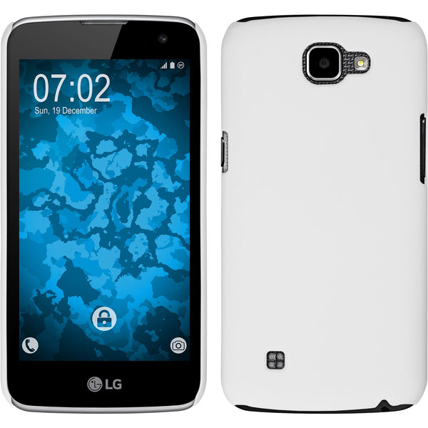 Hardcase für LG K4 2016 gummiert weiﬂ