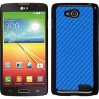 Hardcase für LG L90 Carbonoptik blau