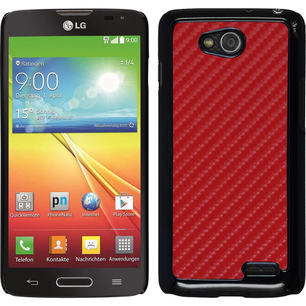 Hardcase für LG L90 Carbonoptik rot