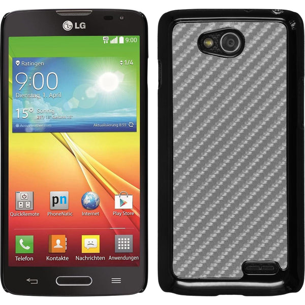 Hardcase für LG L90 Carbonoptik silber