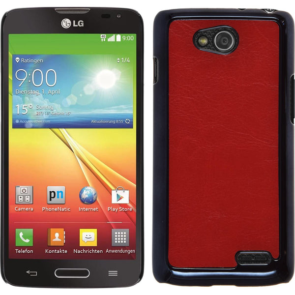 Hardcase für LG L90 Lederoptik rot