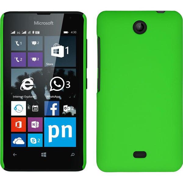Hardcase für Microsoft Lumia 430 Dual gummiert grün