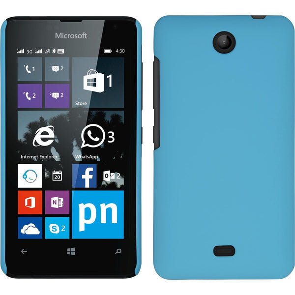 Hardcase für Microsoft Lumia 430 Dual gummiert hellblau
