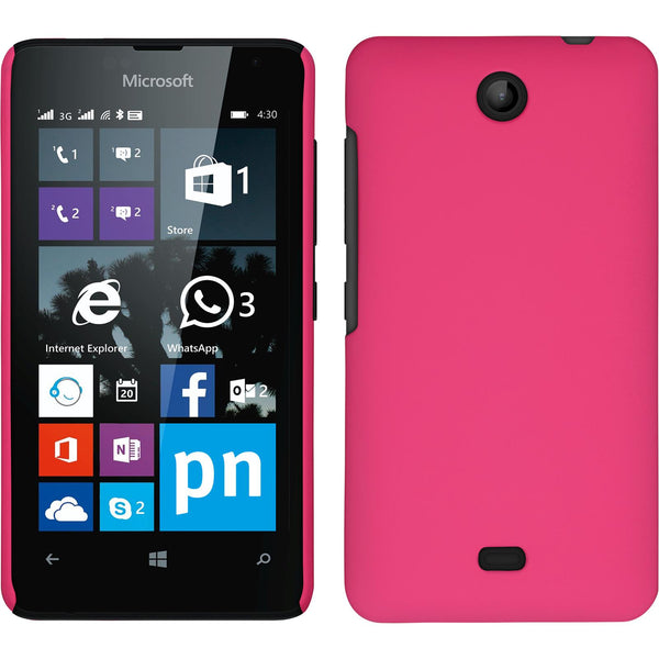 Hardcase für Microsoft Lumia 430 Dual gummiert pink