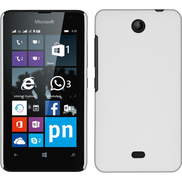 Hardcase für Microsoft Lumia 430 Dual gummiert weiﬂ