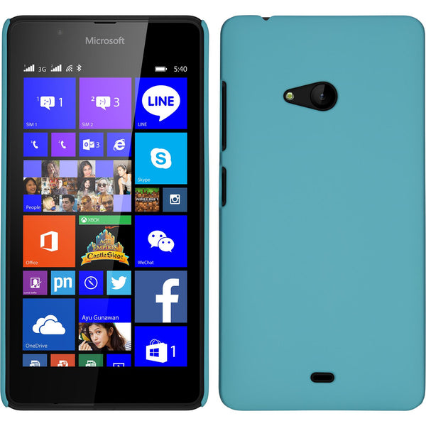 Hardcase für Microsoft Lumia 540 Dual gummiert hellblau