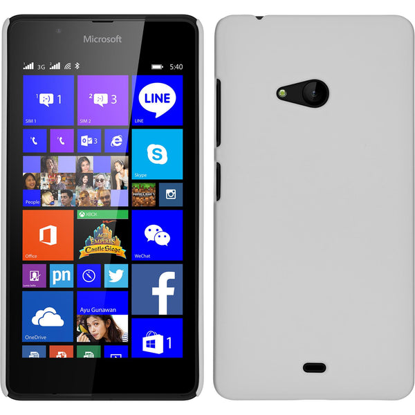Hardcase für Microsoft Lumia 540 Dual gummiert weiﬂ