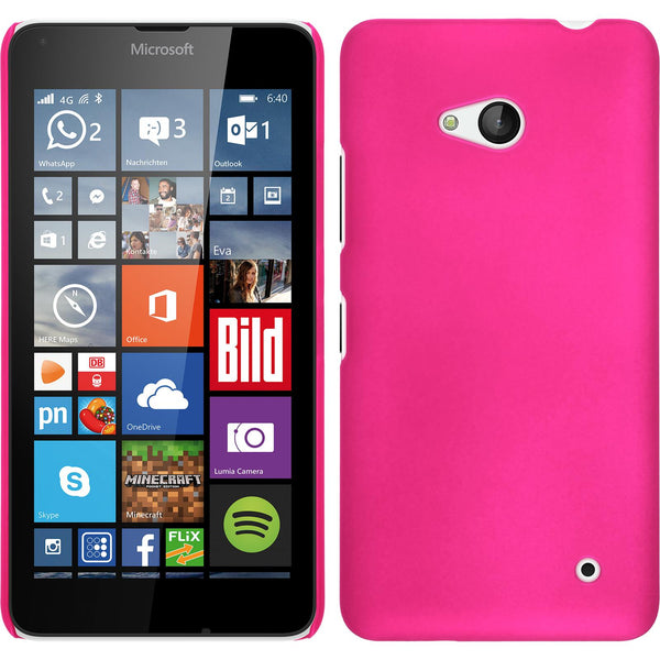Hardcase für Microsoft Lumia 640 gummiert pink