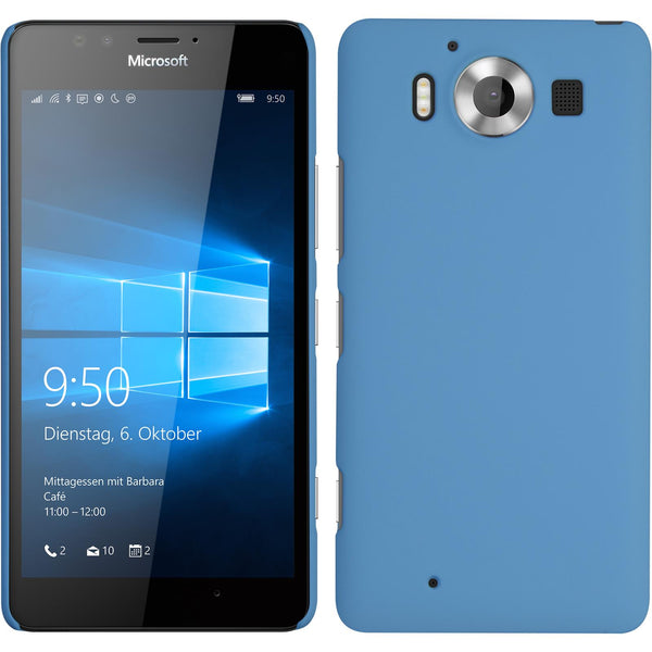 Hardcase für Microsoft Lumia 950 gummiert hellblau
