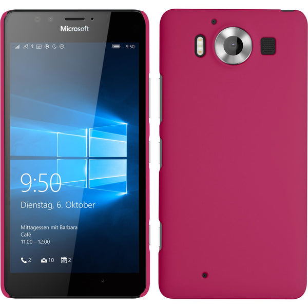 Hardcase für Microsoft Lumia 950 gummiert pink