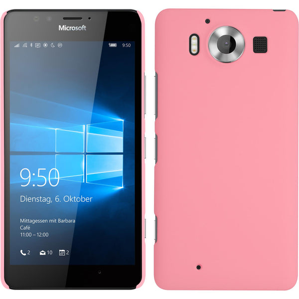 Hardcase für Microsoft Lumia 950 gummiert rosa