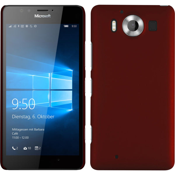 Hardcase für Microsoft Lumia 950 gummiert rot