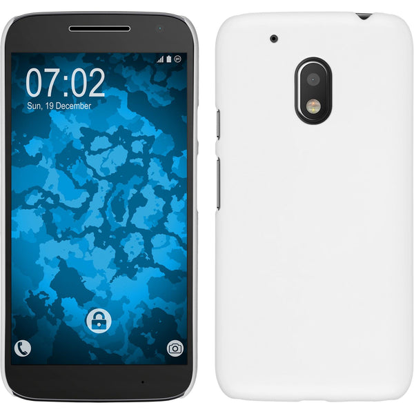 Hardcase für Motorola Moto G4 Play gummiert weiﬂ