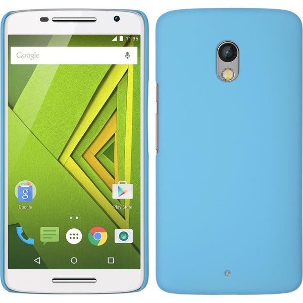 Hardcase für Motorola Moto X Play gummiert hellblau