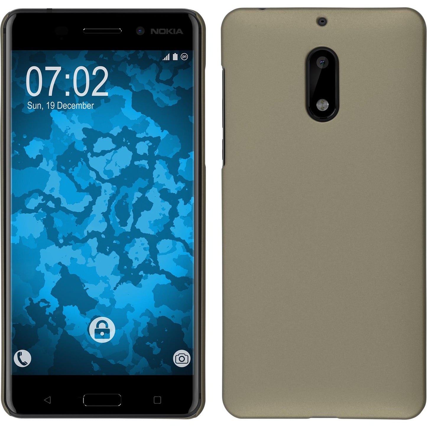 Hardcase für  Nokia 6 gummiert gold