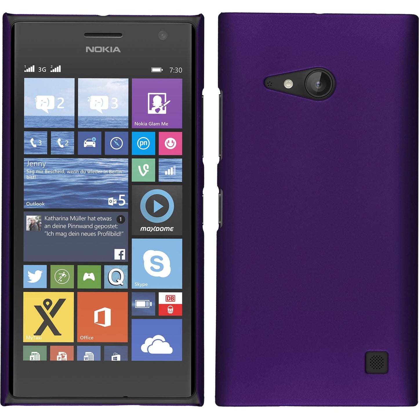 Hardcase für  Nokia Lumia 730 gummiert lila
