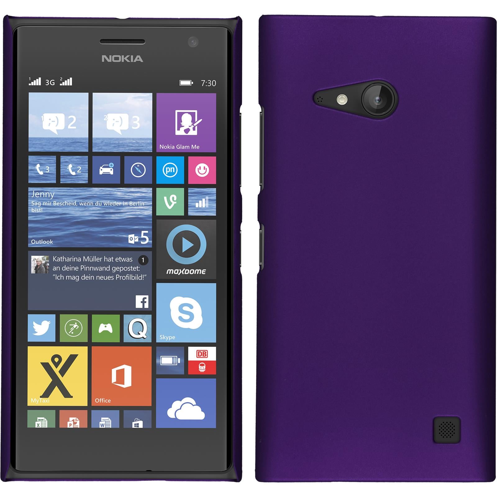 Hardcase für  Nokia Lumia 730 gummiert lila