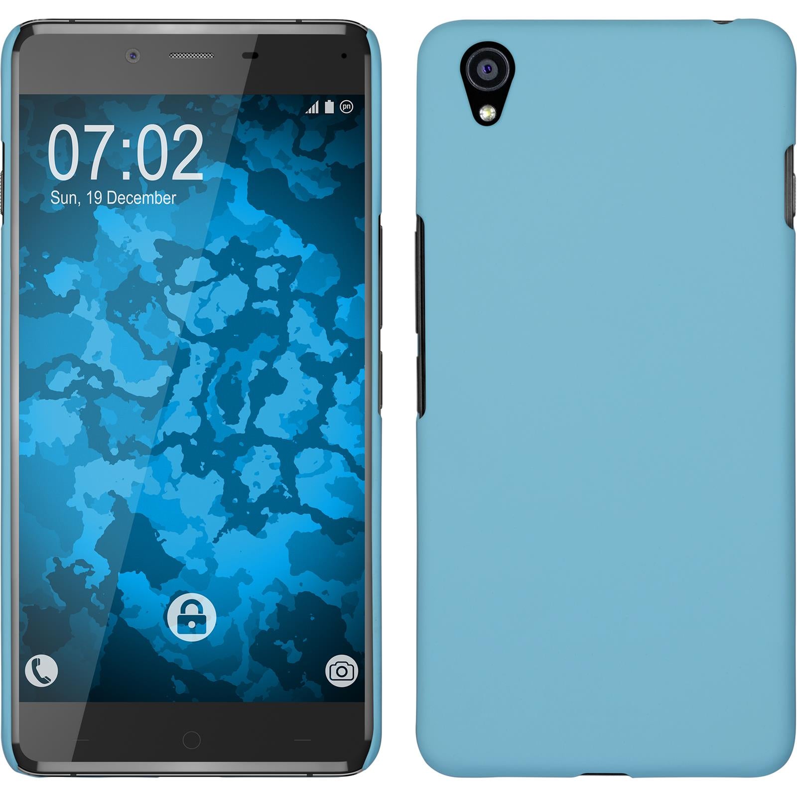 Hardcase für  OnePlus X gummiert hellblau
