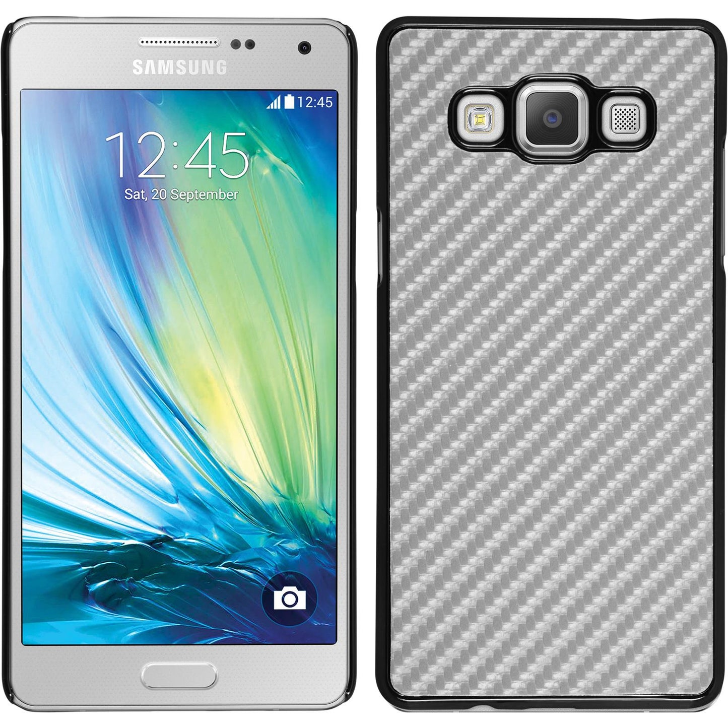 Hardcase für Samsung Galaxy A5 (A500) Carbonoptik silber