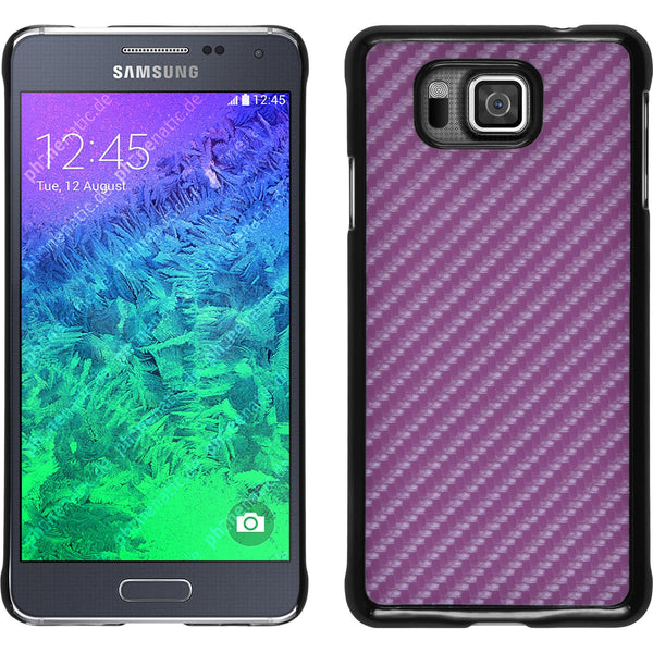 Hardcase für Samsung Galaxy Alpha Carbonoptik pink