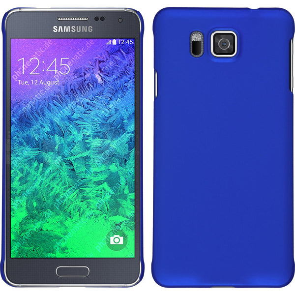 Hardcase für Samsung Galaxy Alpha gummiert blau