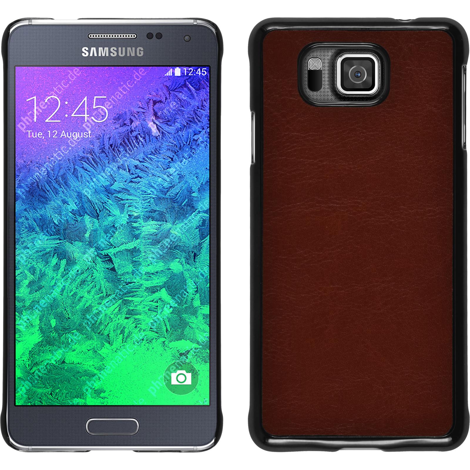Hardcase für Samsung Galaxy Alpha Lederoptik braun