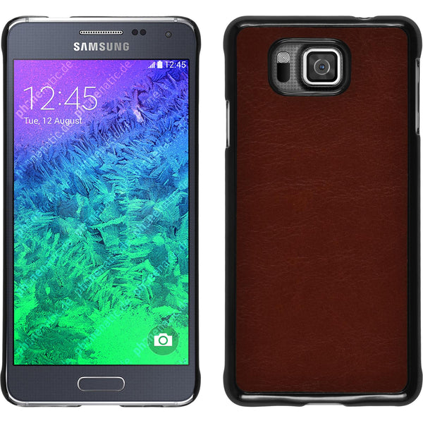 Hardcase für Samsung Galaxy Alpha Lederoptik braun