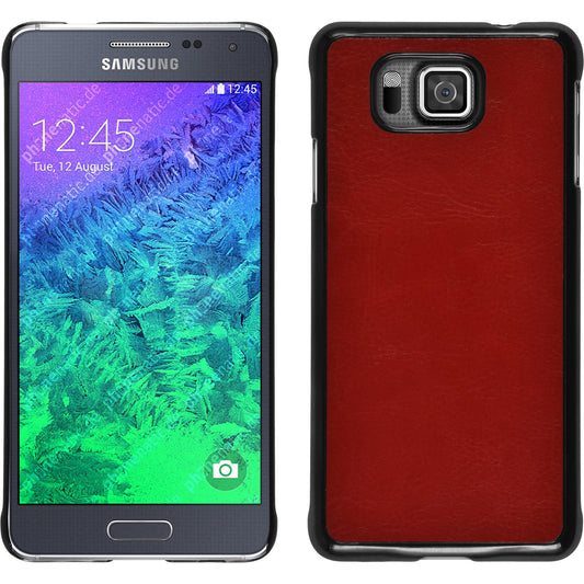 Hardcase für Samsung Galaxy Alpha Lederoptik rot
