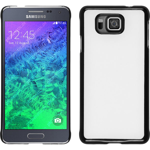 Hardcase für Samsung Galaxy Alpha Lederoptik weiﬂ