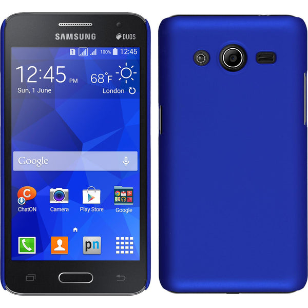 Hardcase für Samsung Galaxy Core 2 gummiert blau
