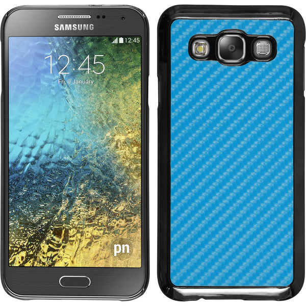 Hardcase für Samsung Galaxy E5 Carbonoptik blau