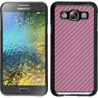 Hardcase für Samsung Galaxy E5 Carbonoptik pink