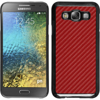Hardcase für Samsung Galaxy E5 Carbonoptik rot