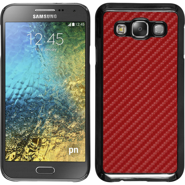 Hardcase für Samsung Galaxy E5 Carbonoptik rot