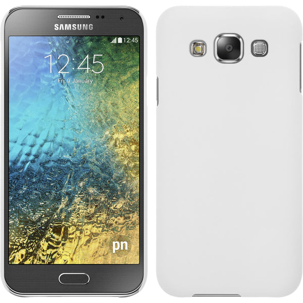 Hardcase für Samsung Galaxy E5 gummiert weiﬂ