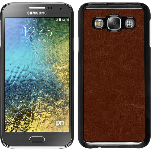 Hardcase für Samsung Galaxy E5 Lederoptik braun
