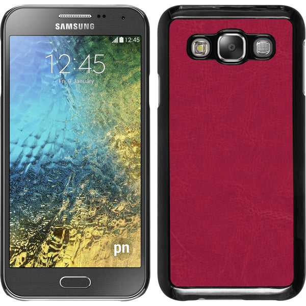 Hardcase für Samsung Galaxy E5 Lederoptik pink