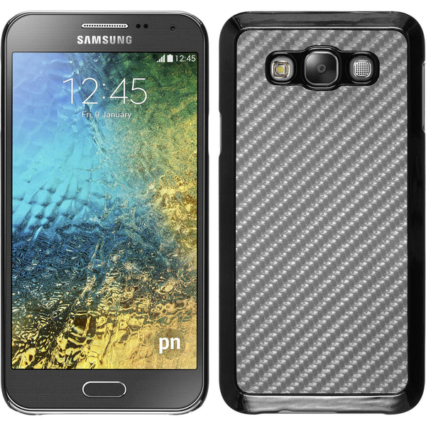 Hardcase für Samsung Galaxy E7 Carbonoptik silber