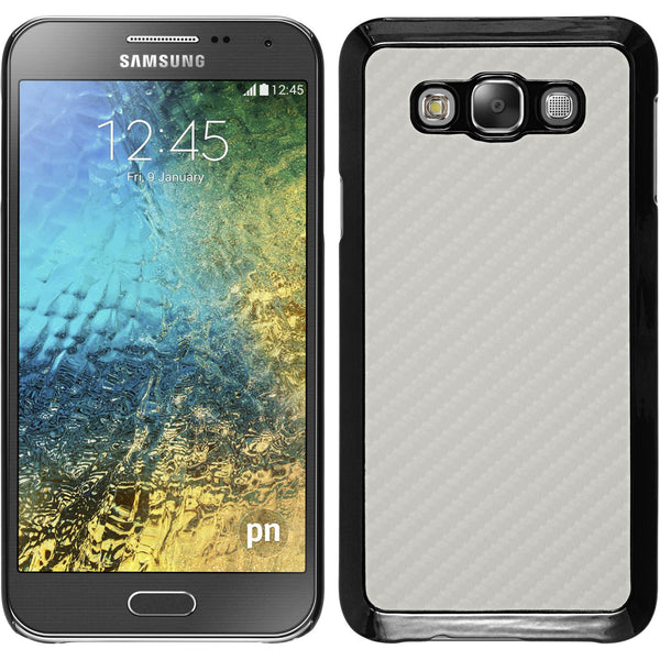 Hardcase für Samsung Galaxy E7 Carbonoptik weiß