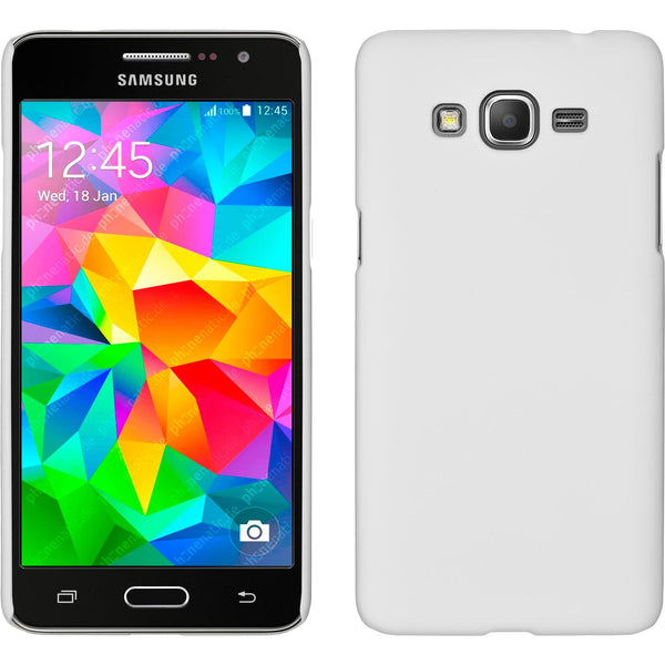 Hardcase für Samsung Galaxy Grand Prime gummiert weiﬂ