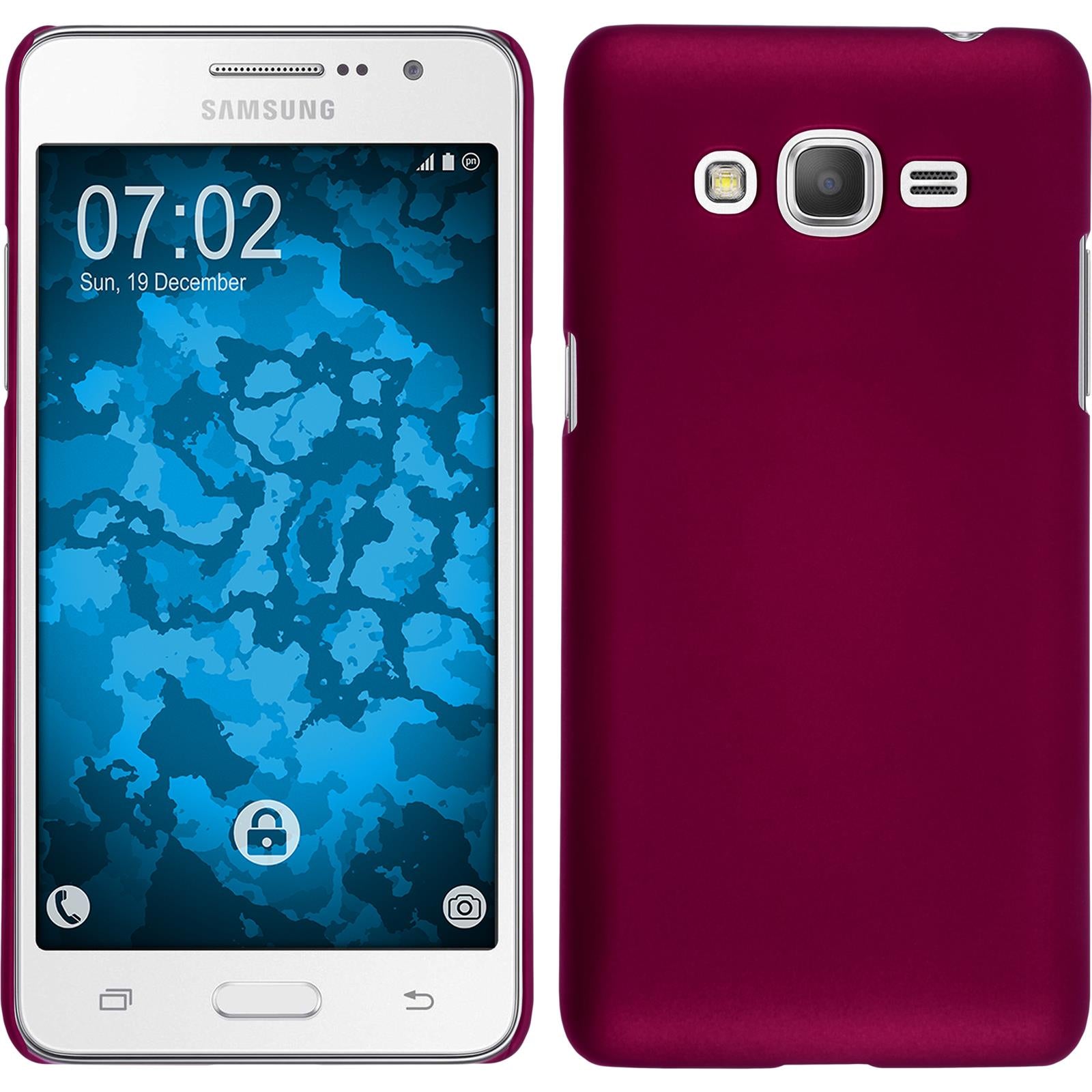 Hardcase für Samsung Galaxy Grand Prime Plus gummiert pink