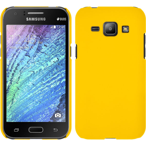 Hardcase für Samsung Galaxy J1 (2015 - J100) gummiert gelb