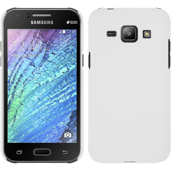 Hardcase für Samsung Galaxy J1 (2015 - J100) gummiert weiß