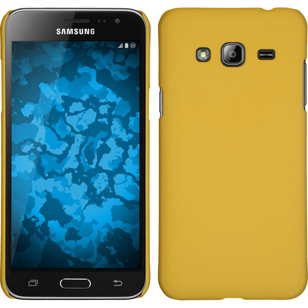 Hardcase für Samsung Galaxy J3 gummiert gelb