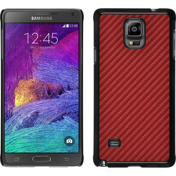 Hardcase für Samsung Galaxy Note 4 Carbonoptik rot