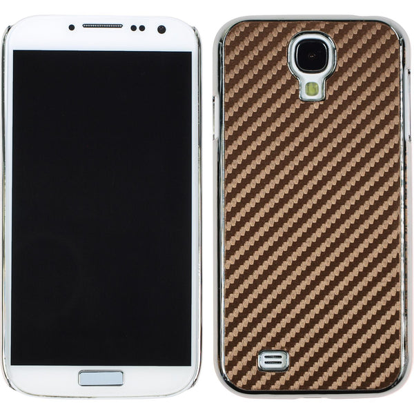 Hardcase für Samsung Galaxy S4 Carbonoptik braun