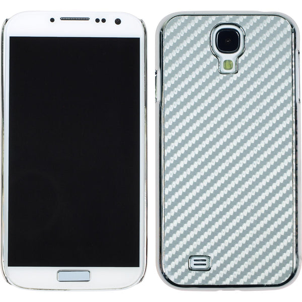 Hardcase für Samsung Galaxy S4 Carbonoptik silber
