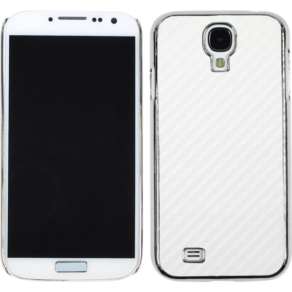 Hardcase für Samsung Galaxy S4 Carbonoptik weiß
