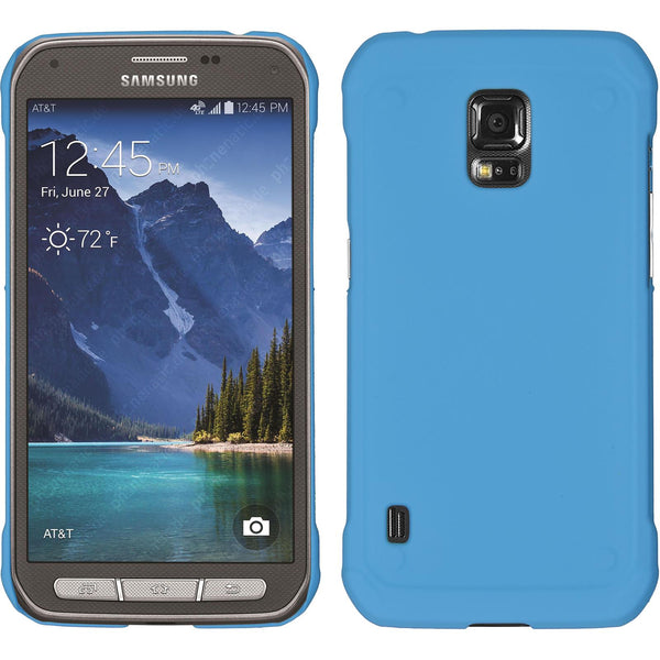 Hardcase für Samsung Galaxy S5 Active gummiert hellblau